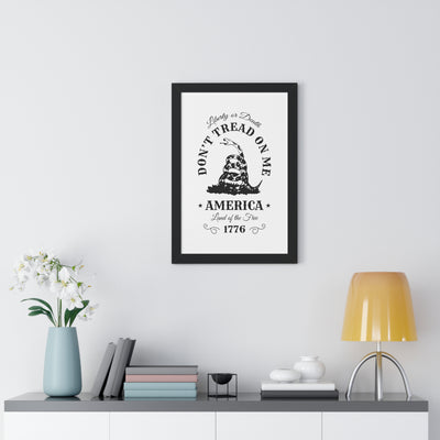 Don’t Tread on Me Framed Vertical Poster - Appeal to Heaven USA