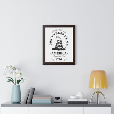 Don’t Tread on Me Framed Vertical Poster - Appeal to Heaven USA