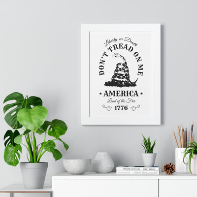 Don’t Tread on Me Framed Vertical Poster - Appeal to Heaven USA