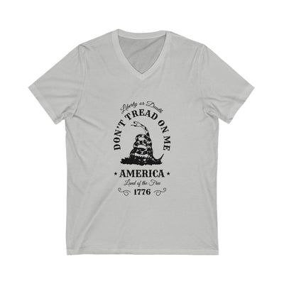 Don’t Tread on Me Unisex Jersey Short Sleeve V-Neck Tee - Appeal to Heaven USA