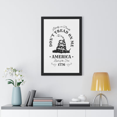 Don’t Tread on Me Framed Vertical Poster - Appeal to Heaven USA