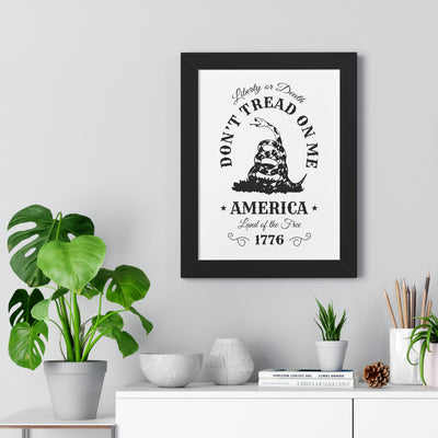 Don’t Tread on Me Framed Vertical Poster - Appeal to Heaven USA