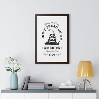 Don’t Tread on Me Framed Vertical Poster - Appeal to Heaven USA