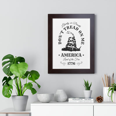 Don’t Tread on Me Framed Vertical Poster - Appeal to Heaven USA