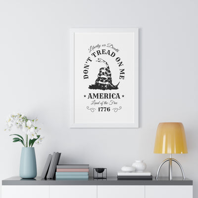 Don’t Tread on Me Framed Vertical Poster - Appeal to Heaven USA