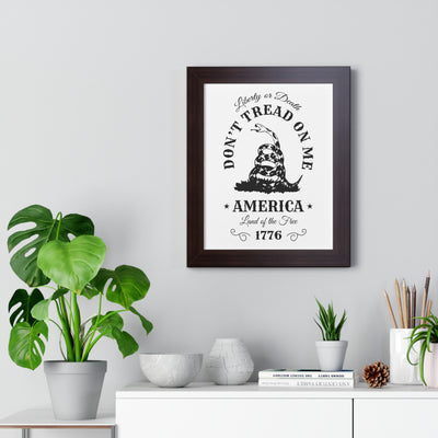 Don’t Tread on Me Framed Vertical Poster - Appeal to Heaven USA