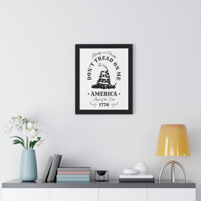 Don’t Tread on Me Framed Vertical Poster - Appeal to Heaven USA