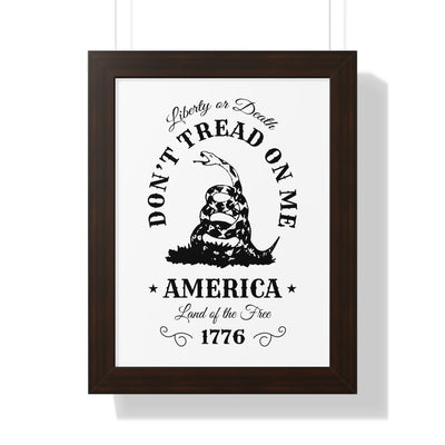 Don’t Tread on Me Framed Vertical Poster - Appeal to Heaven USA